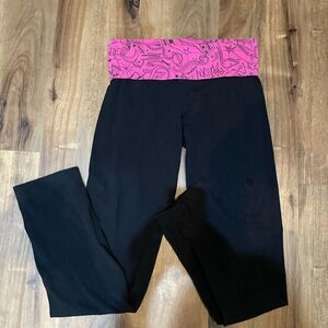 VS Yoga fold over hot pink/black retro design vintage Size X Small